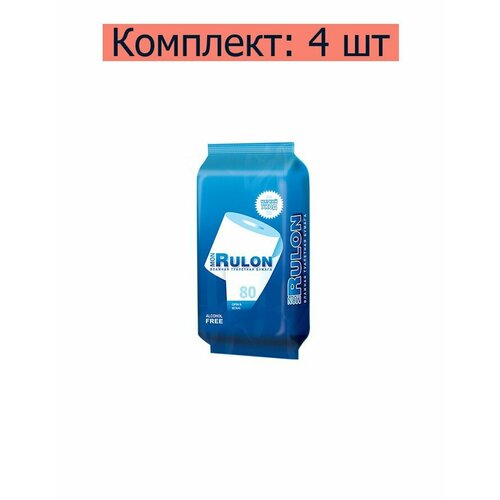 Mon Rulon Бумага туалетная влажная, 80 шт в уп, 4 уп