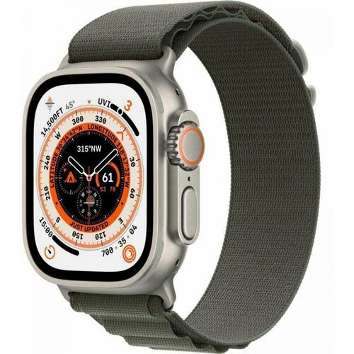 Часы Apple Watch 8 Ultra GPSCellular 49mm Titanium Case with Green Alpine Loop Smalll Титановый корпус спортивный ремешок цвета зеленые Альпы 49 мм Small 11799000₽