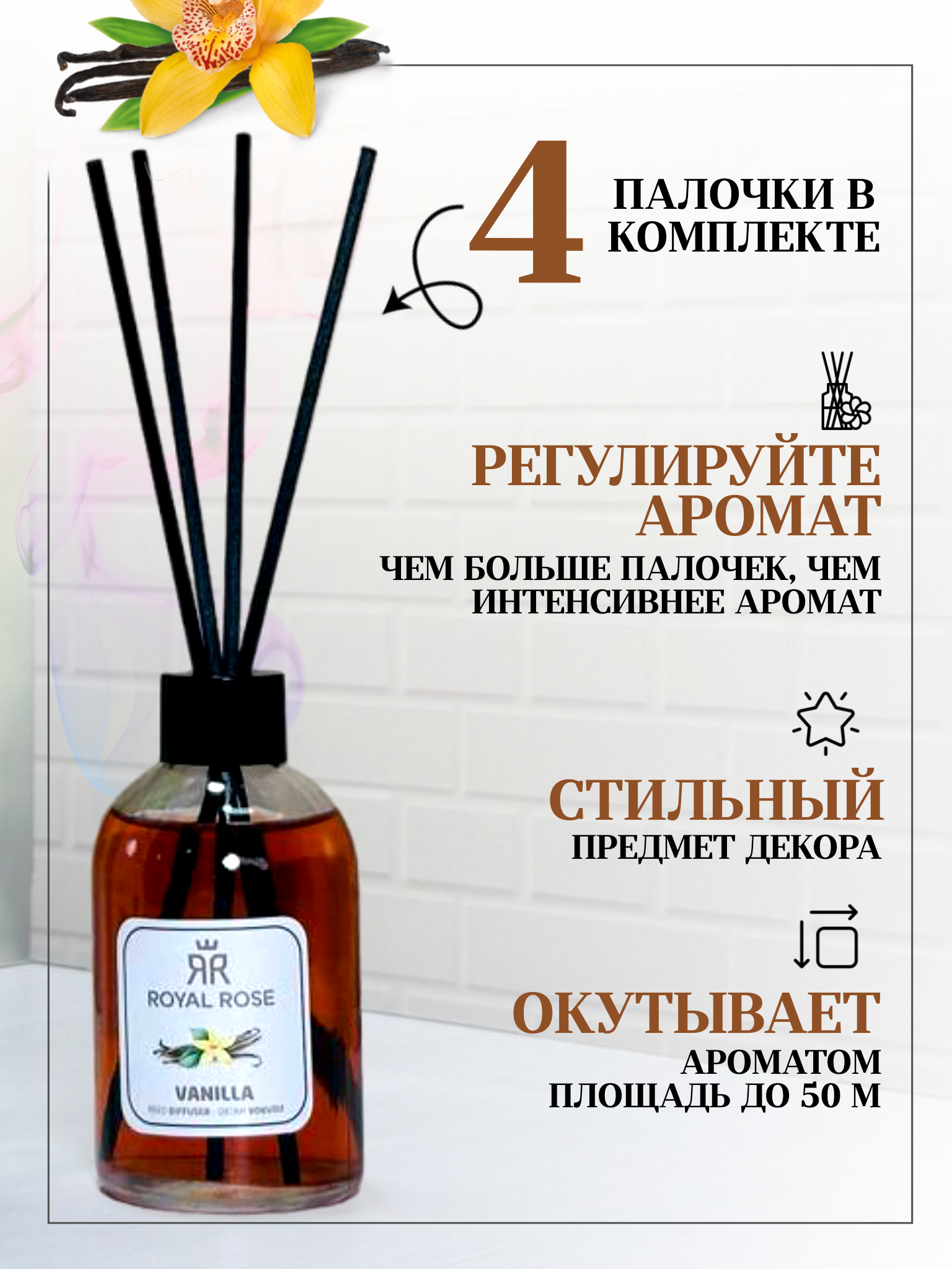 Диффузоры для дома Royal Rose Vanille 100ml