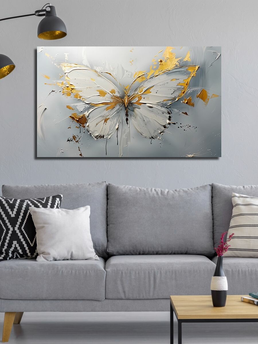Картина на холсте LOFTime 60х100 абстракция бабочка масло СЕР ЗОЛ 1 КБ-693-60100