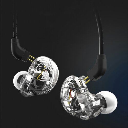 Наушники-мониторы внутриканальные QKZ VK1 HIFI с гарнитурой и микрофоном Басс Спорт с шумоподавлением - Hi-Res Аудио белый прозрачный 2890₽