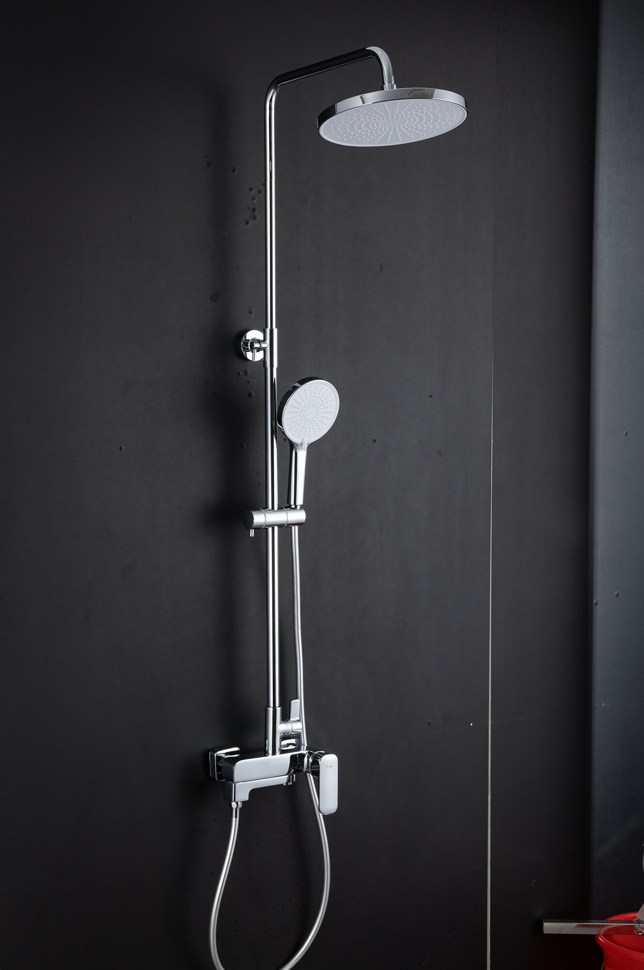 Душевая стойка для ванны Frap F2489 хром латунь рычажное управление тропический душ