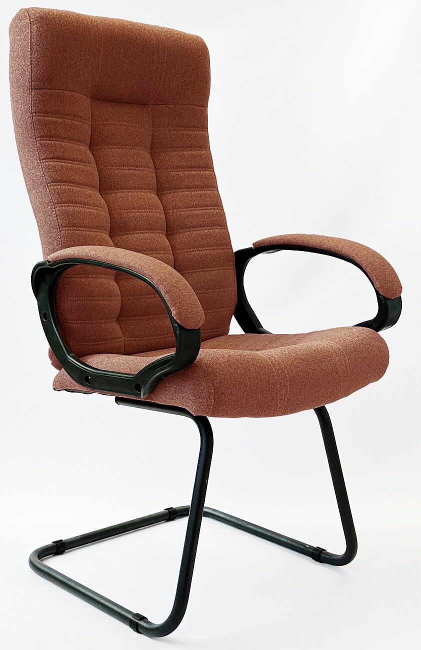 Компьютерное кресло без колесиков StylChairs Атлант Ультра Софт, обивка ткань, цвет кирпичный