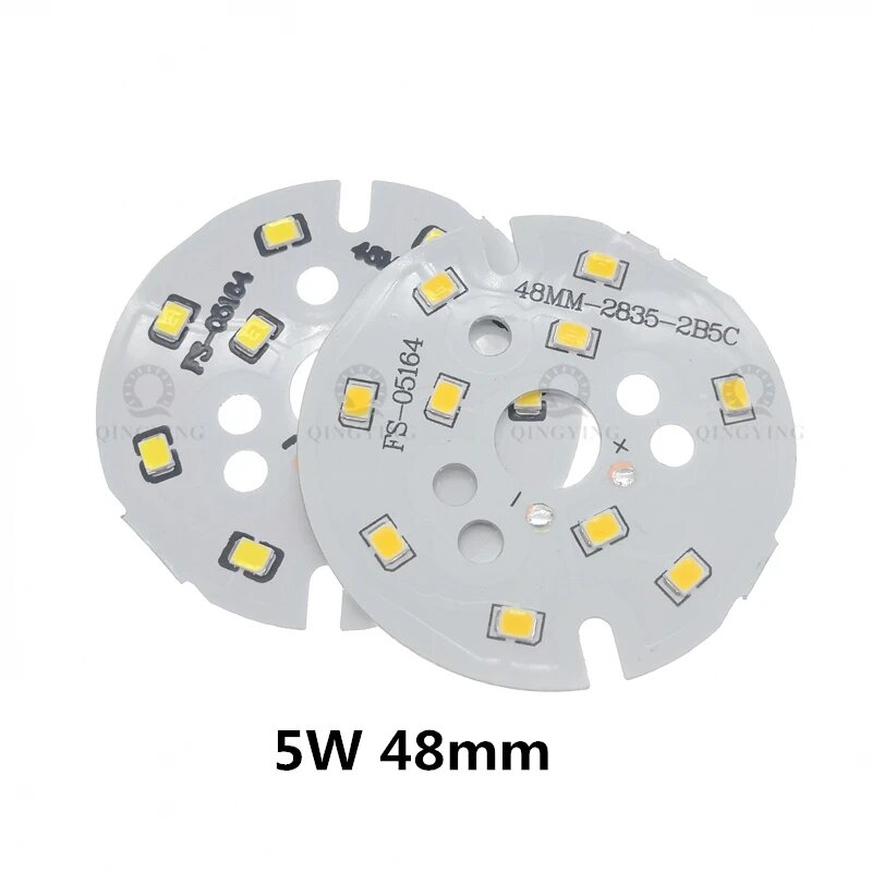 10 шт. Светодиодная лампа QINGYING SMD2835 5 Вт SMD2835 5W 48mm, Warm White 3200K