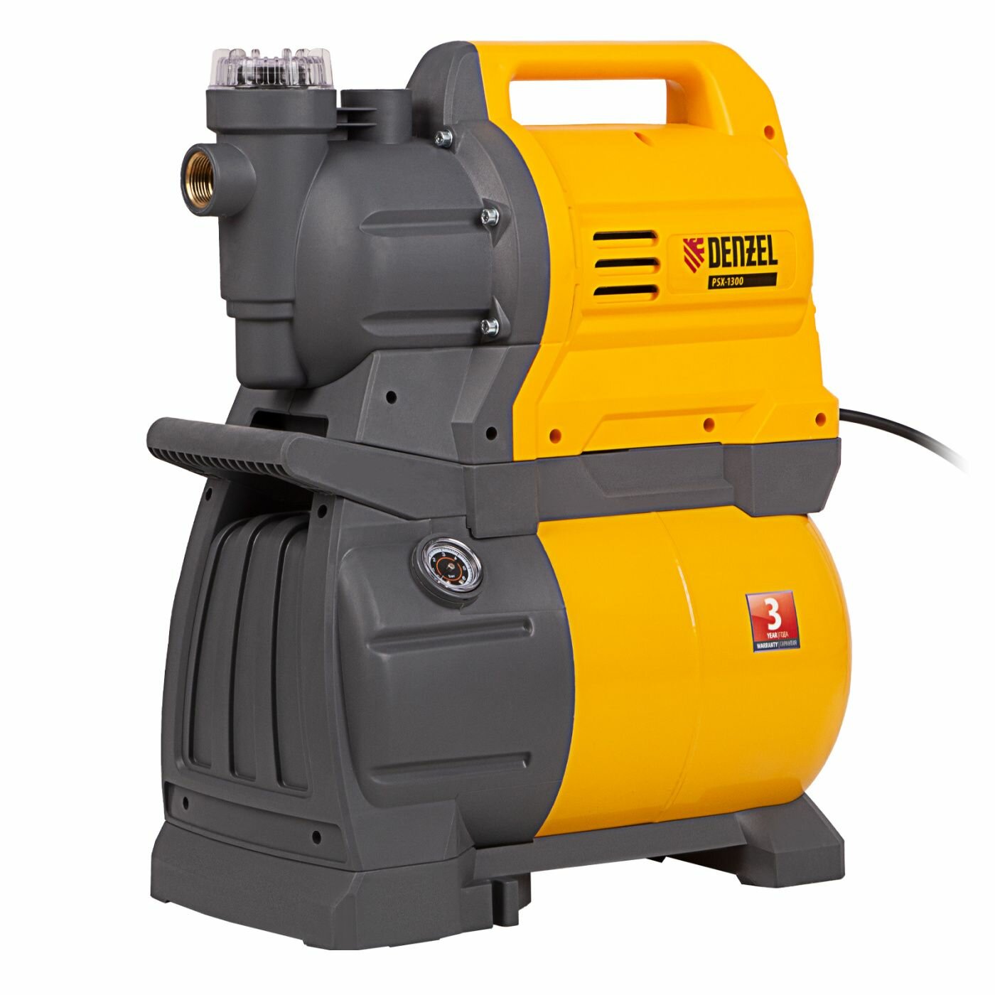 Насосная станция PSХ1300 Х-Pro 1300 Вт 4500 л/ч ресивер 24 л подъем 48 м Denzel