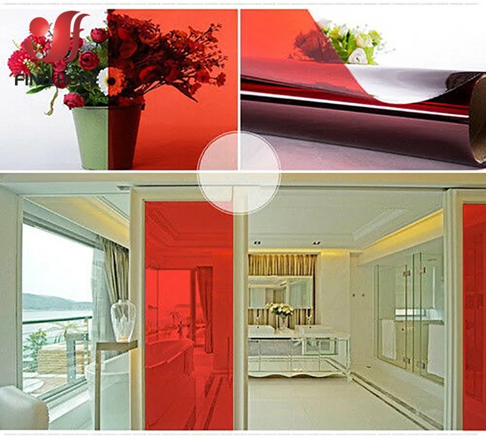 Прозрачная самоклеящаяся оконная пленка 20x30/20x120/40x120 см Красный 7.8 x11.8in(20x30cm) Красный