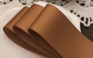 Лента репсовая полиэстер/хлопок 5 метров Коричневый, coffee, 19mm