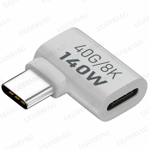 Адаптер USB C преобразователь 40 Гбитс USB40 Тип C адаптер мама-папа прямоугольный угловой удлинитель USBC аудио для зарядки данных Type C Ma to Fe 131₽