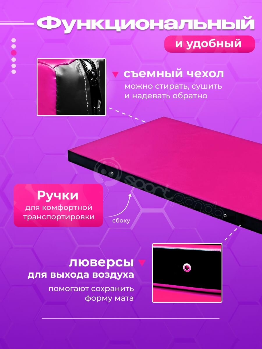 Мат гимнастический 200х100х10 см, мягкий щит (25 плотности). — фото 1