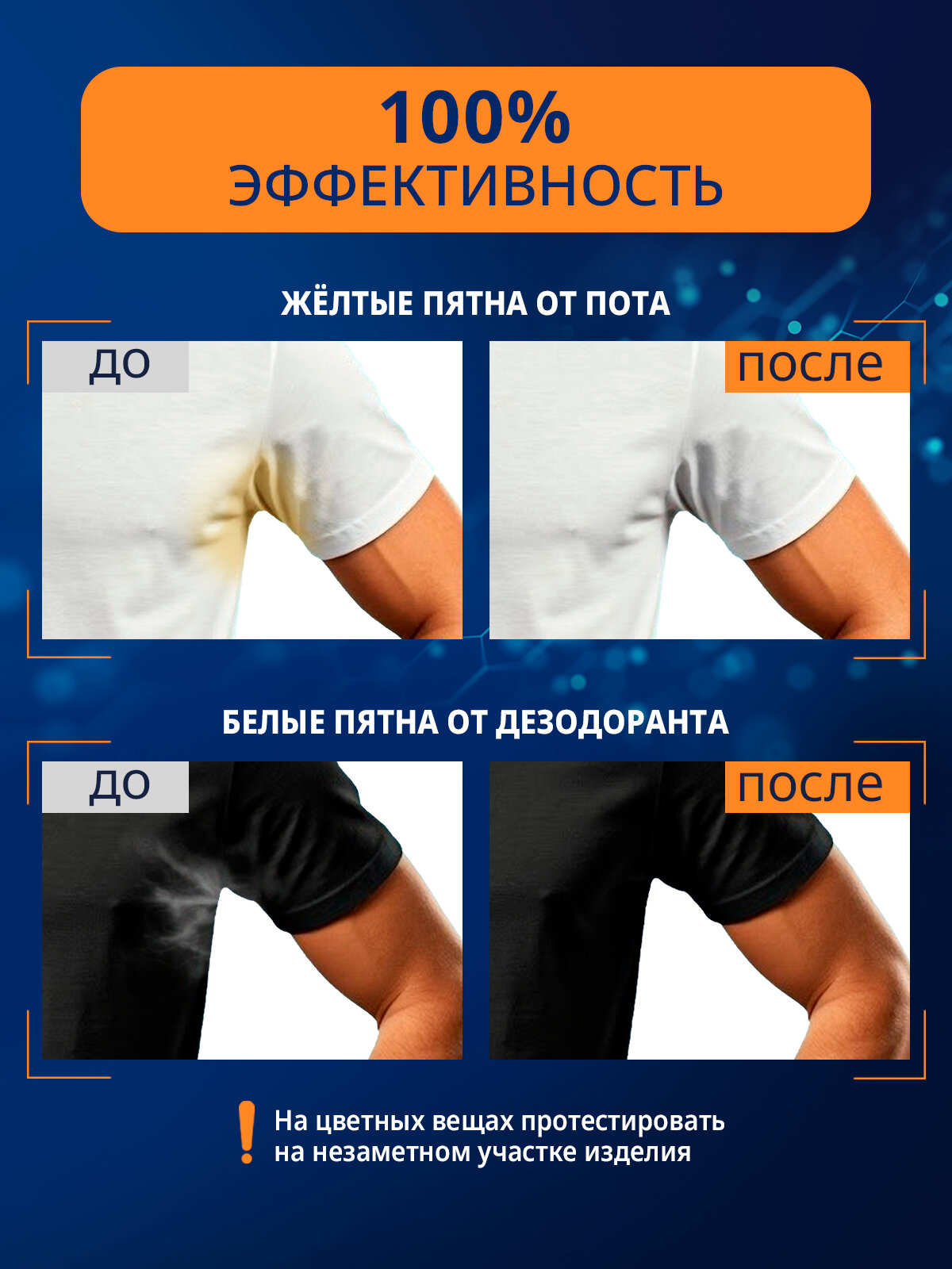 Пятновыводитель от пятен пота и дезодоранта для белого и цветного белья удаление пятен Salton CleanTech, 120 мл — фото 1