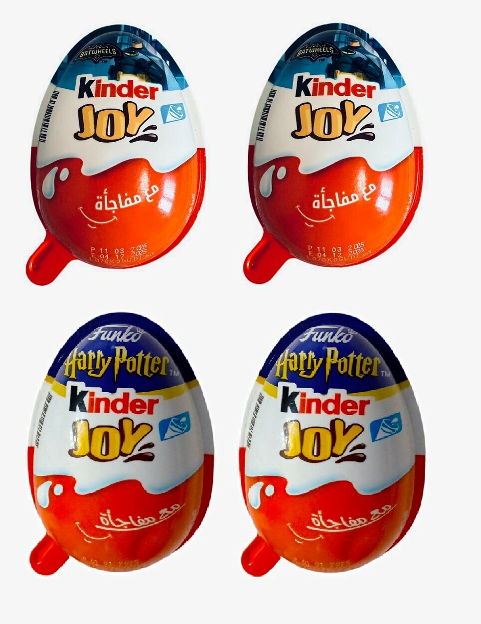 Набор шоколадных яиц Kinde Joy, Harry Potter и BATWHEELS, ( 4 х 20 гр.).