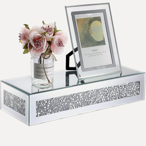 Изображение товара 1 настенная зеркальная полка с инкрустацией из бриллиантов, настенная полка, плавающая полка