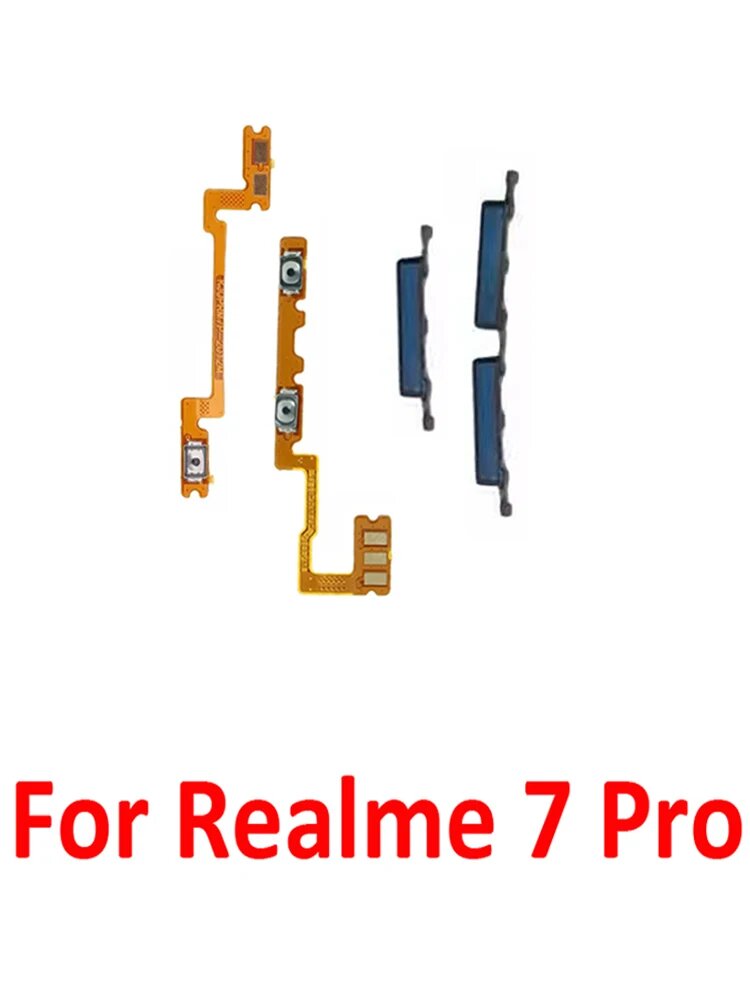 Для телефона Realme 7 Pro новый корпус кнопка регулировки громкости включение и выключение клавиша внутренний гибкий кабель запасная часть синий серебристый Dark Blue Flex Cable