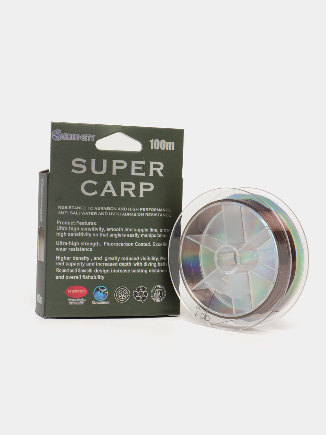 Леска SUPER CARP 0.20 мм, монофильная, цвет 1dark Green, внесезон, разрывная нагрузка 9.56 кг — фото 1
