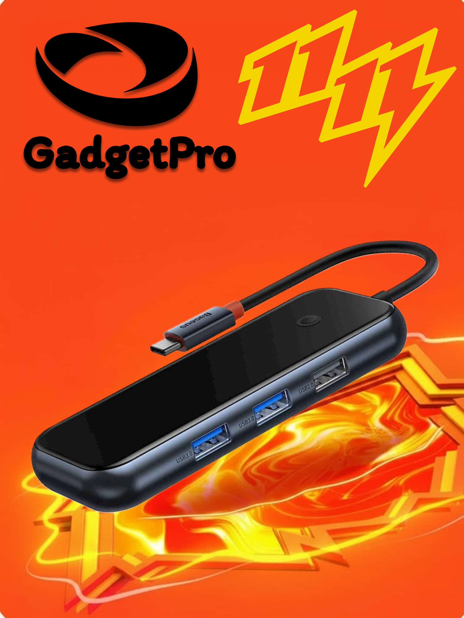 USB-хаб Baseus WKJZ010113 5-в-1 AcmeJoy, USB-C, RJ45, 2×USB 3.0, USB 2.0, PD 100W, алюминий, серый