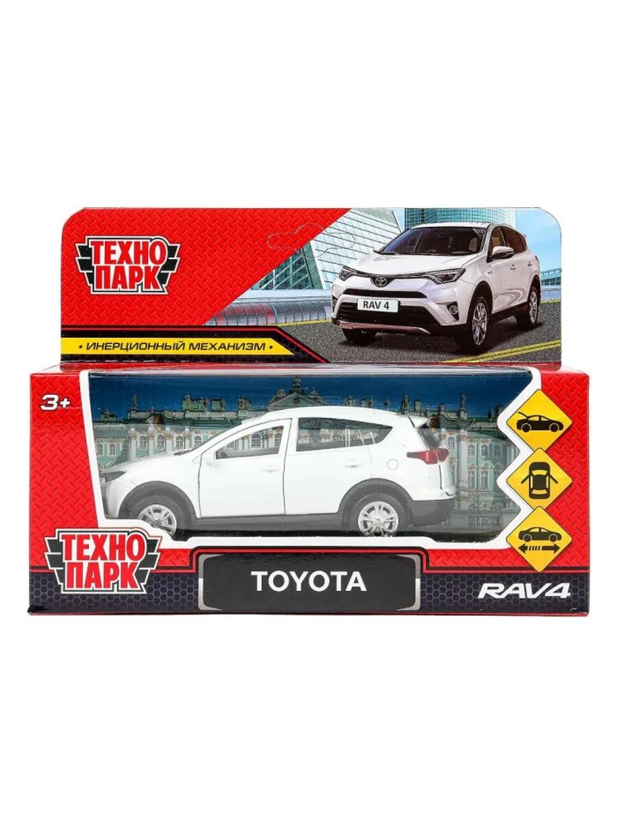 Машина металл TOYOTA RAV4 длина 12 см, двери, багаж, инерц,