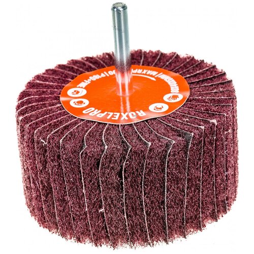 RoxelPro Лепестковая комбинированная щётка ROXTOP на шпинделе 80х40х6 мм, Р180+Fine, 1 шт 135859
