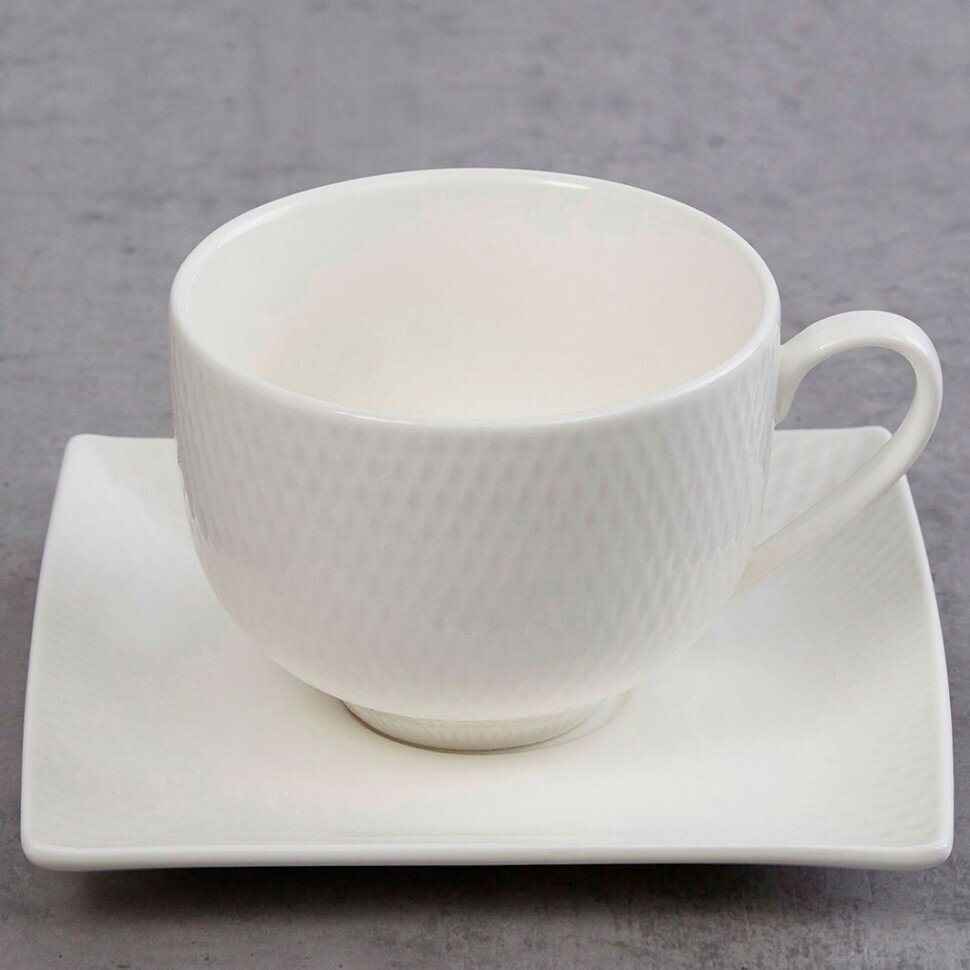 Чашка с блюдцем квадратным Maxwell & Williams Даймонд 0.22 мл - фото №3