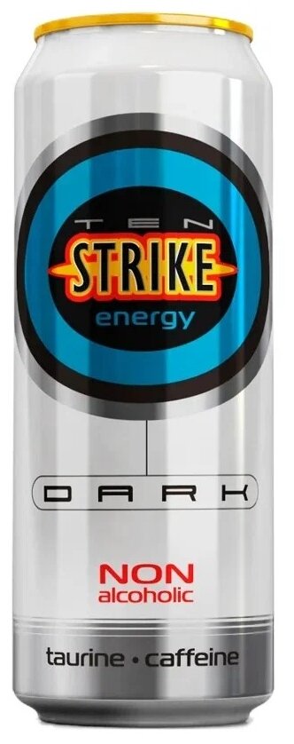 Энергетический напиток Ten Strike Dark, 0.45 л, 12 шт в упаковке - фотография № 2