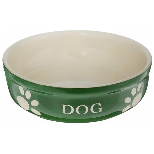 Миска для собак Nobby Dog, цвет: зеленый, светло-бежевый, 130 мл