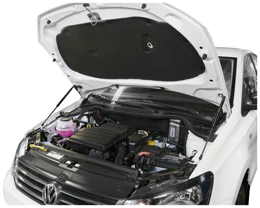 Для Volkswagen Polo Sedan (Фольксваген Поло Седан) V 2009-2020 Газовые упоры (амортизаторы) капота АвтоУпор (UVWPOL012)