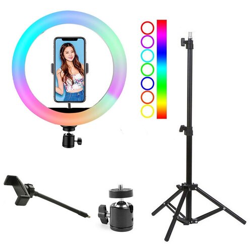 Кольцевая лампа RGB SL-R26 с держателем для смартфона со штативом диаметр 26 см 227200₽