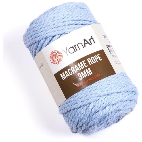 Пряжа YarnArt Macrame Rope 3mm | Пряжа Yarnart Macrame Rope 3mm - 760 голубой | 4шт упаковка | Вискоза & полиэстер: 40%, Хлопок: 60% 1m long 1 3mm dia flexible el wire rope dance costume decor neon light waterproof glow car rope strip light