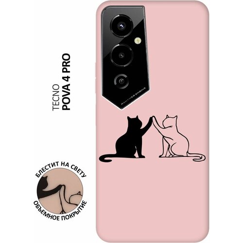 Силиконовый чехол на Tecno Pova 4 Pro, Техно Пова 4 Про Silky Touch Premium с принтом Cats розовый силиконовый чехол на tecno pova 4 pro техно пова 4 про silky touch premium с принтом limited edition розовый