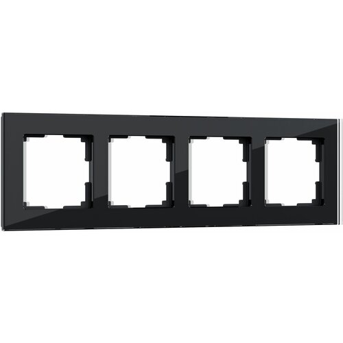 рамка 1п werkel wl01 frame 01 favorit Favorit WL01-Frame-04 /W0041108 чёрный, стекло Рамка на 4 поста