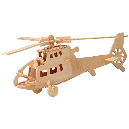 Боевой вертолет, деревянная сборная модель Wooden Toys P007