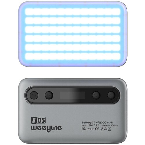 Осветитель Viltrox Weeylite S05, светодиодный, 5 Вт, RGB, серый