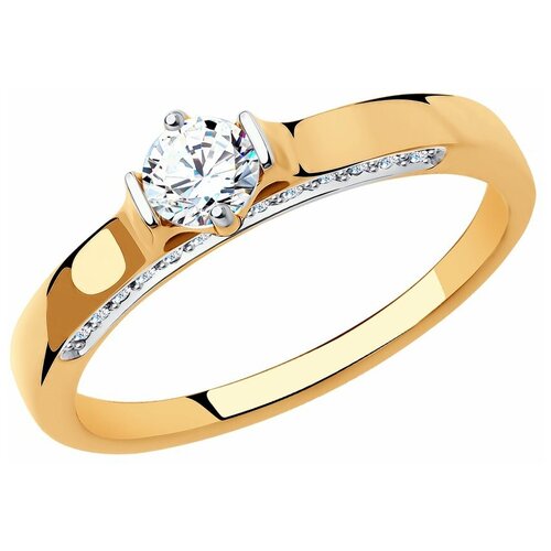 фото Sokolov кольцо из золота с фианитами 81010472, размер 18.5