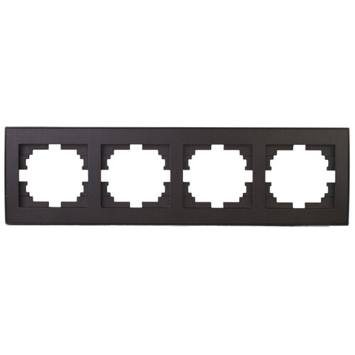 Четырехместная горизонтальная рамка Lezard RAIN со вставкой, черный графит матовый 703-4141-149 16193143
