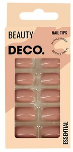 Набор накладных ногтей `DECO.` ESSENTIAL coffee (24 шт + клеевые стикеры 24 шт)