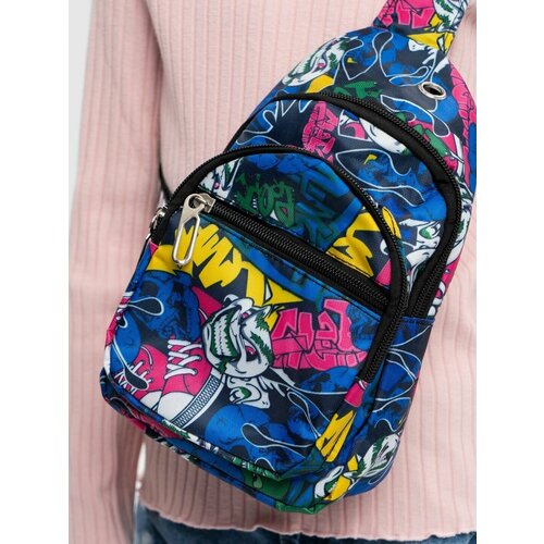 фото Сумка кросс-боди , фактура гладкая, синий нет бренда