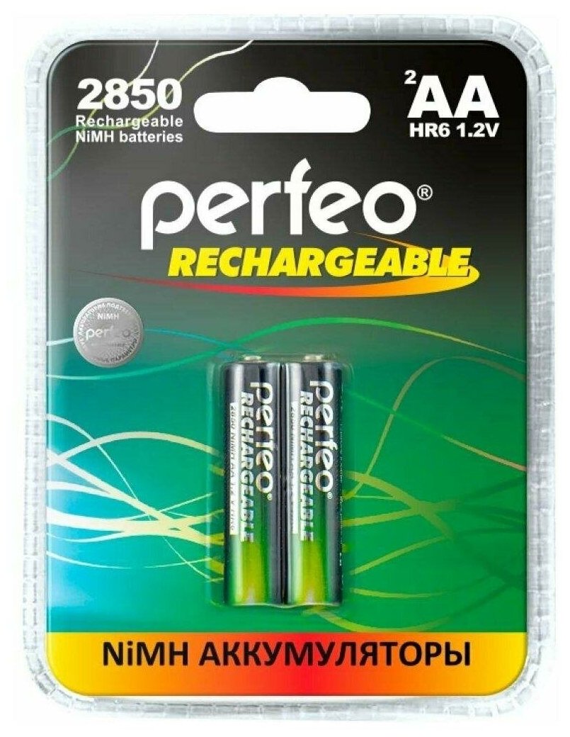 Perfeo AA2850mAh/2BL Аккумулятор Пластик