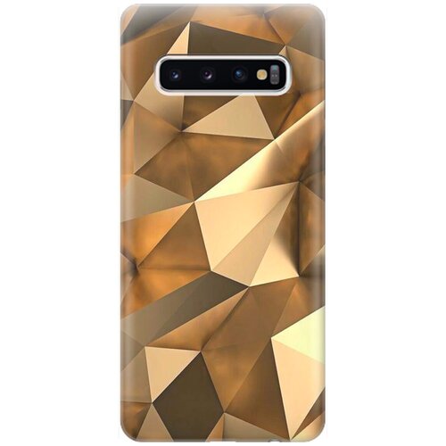 фото Ультратонкий силиконовый чехол-накладка для samsung galaxy s10 с принтом "бронзовые грани" gosso