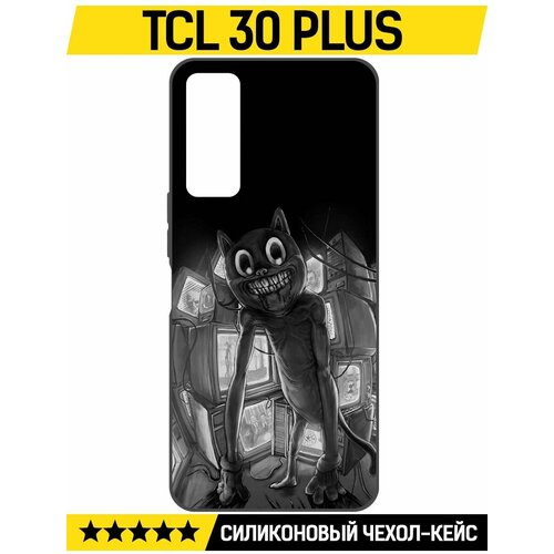 Чехол-накладка Krutoff Soft Case Хаги Ваги - Картун Кэт для TCL 30+ черный