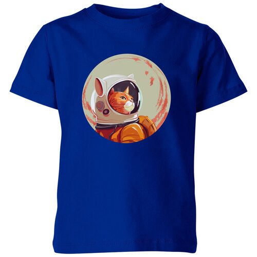 мужская футболка рыжий кот космонавт s зеленый Футболка Us Basic, размер 4, синий