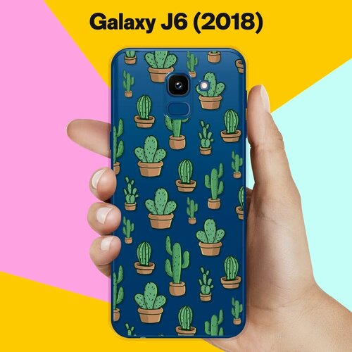 Силиконовый чехол Кактусы на Samsung Galaxy J6 (2018) силиконовый чехол узор из сердец на samsung galaxy j6 2018