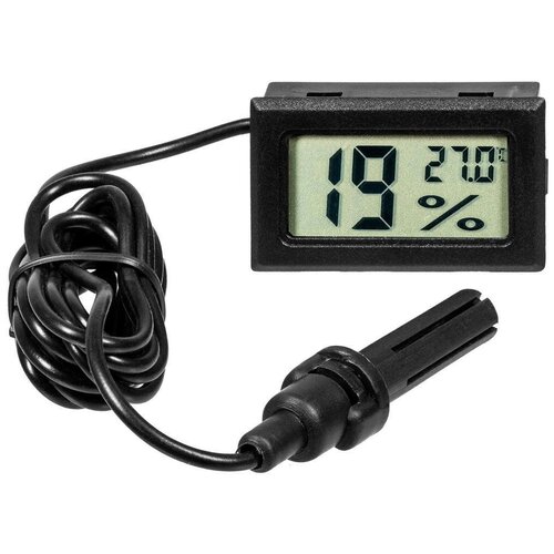 Цифровой измеритель температуры и влажности с выносным датчиком техметр TH-2 Черный 91000₽