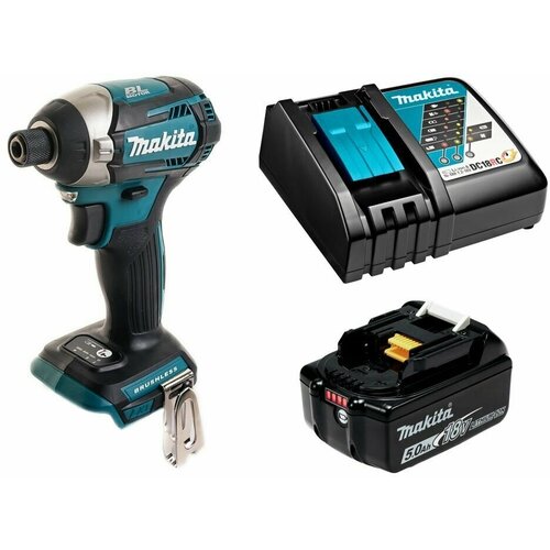 Импульсный шуруповерт аккумуляторный 175Нм - Li-ion 18В 1х5Ач зу Makita DTD154RT 2925000₽