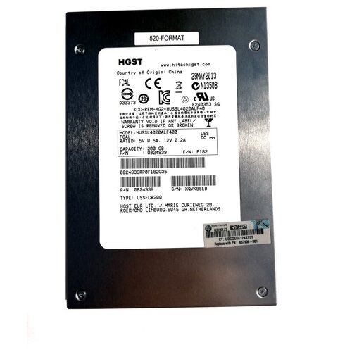 Твердотельный накопитель HP 200 ГБ 657906-001 6179200₽