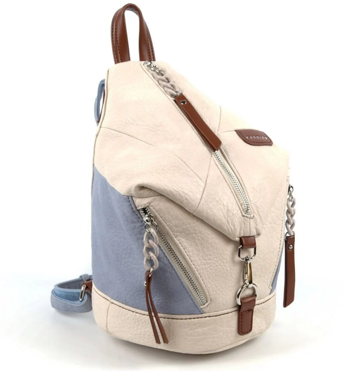 Женский рюкзак из эко кожи 33099 V560-29 Крем/Блу (132083)