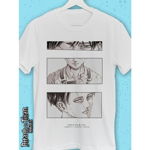 фото Футболка размер 50, черный, белый хилари аниме