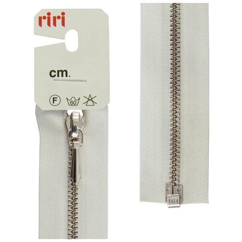 фото Молния металл, ni, слайдер tropf, 3 мм, разъёмная 1 замок, 55 см, цвет 2111, бело-бежевый светлый riri