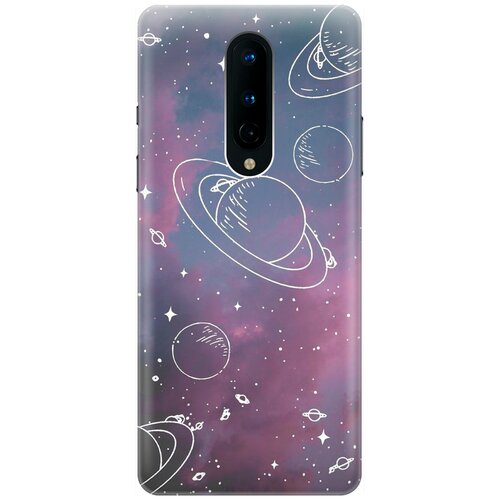 фото Re:pa накладка transparent для oneplus 8 с принтом "космос на закатном небе"