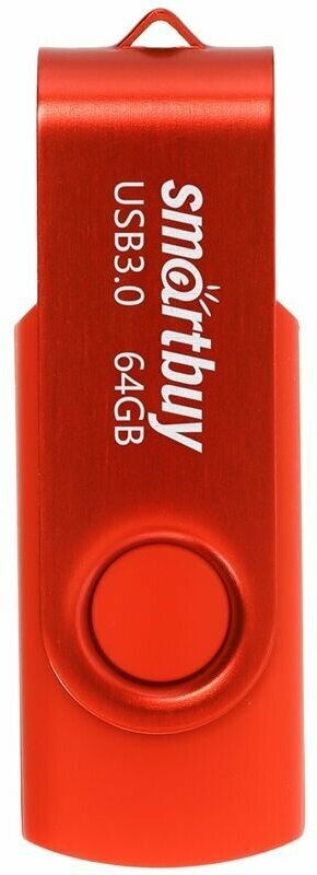Флеш-диск 64 GB SMARTBUY Twist USB 3.0, красный, SB064GB3TWR (цена за 1 шт.)