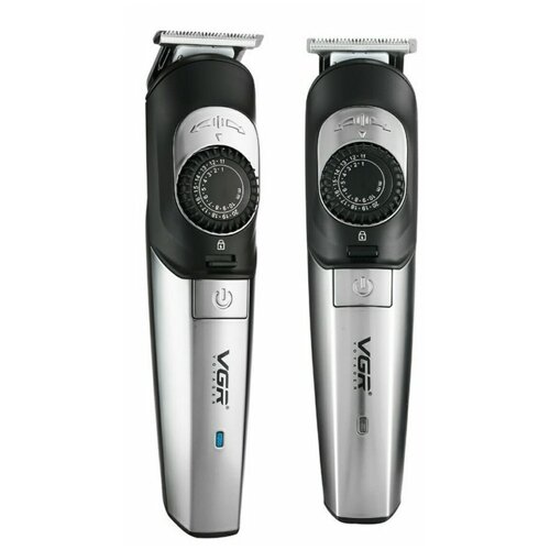 профессиональная машинка на аккумуляторе для стрижки волос 5 в 1 vgr v 172 Триммер VGR для волос, серебристый