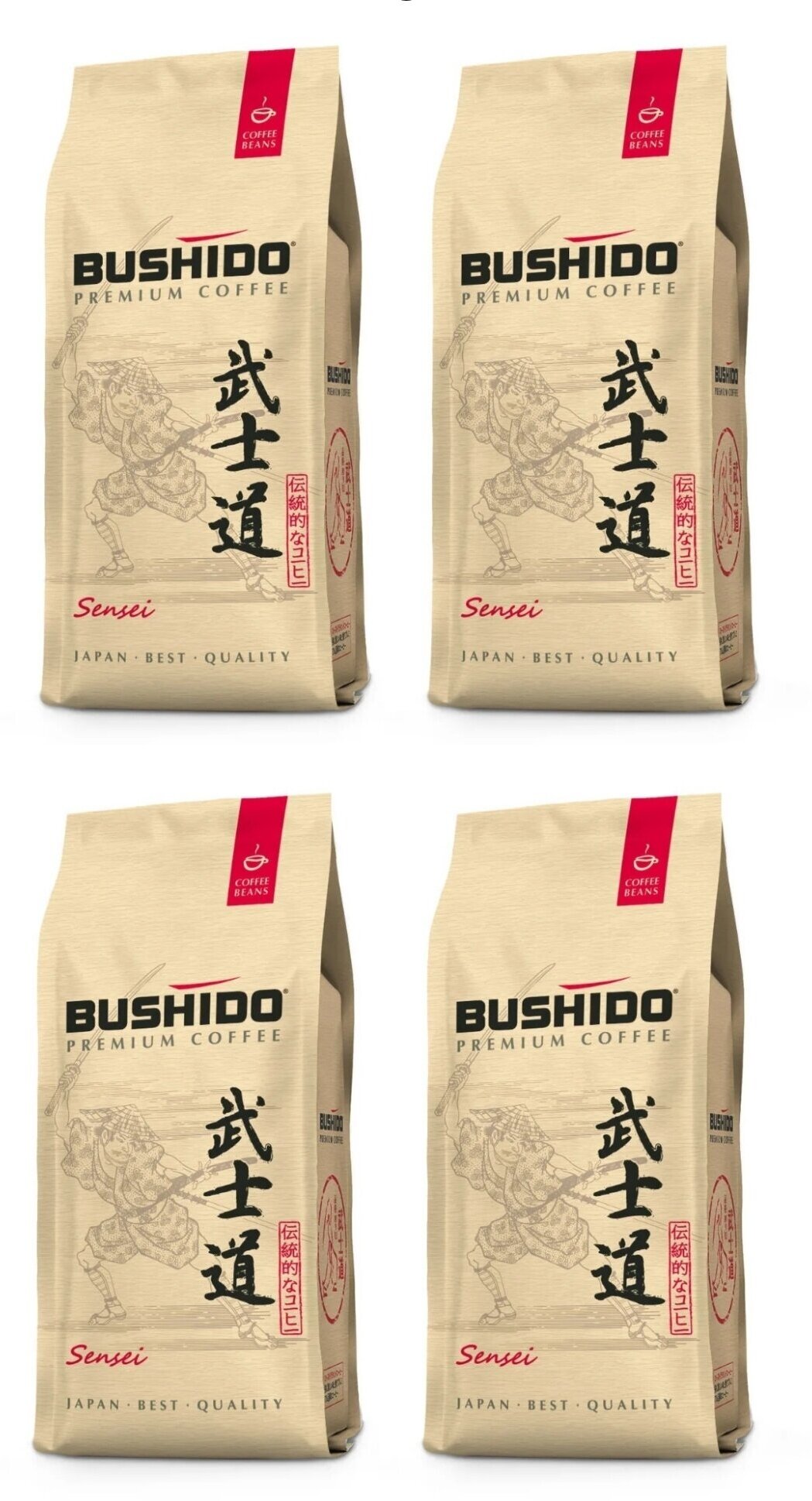 Кофе в зернах Bushido Sensei, 227 г, комплект: 4 упаковки
